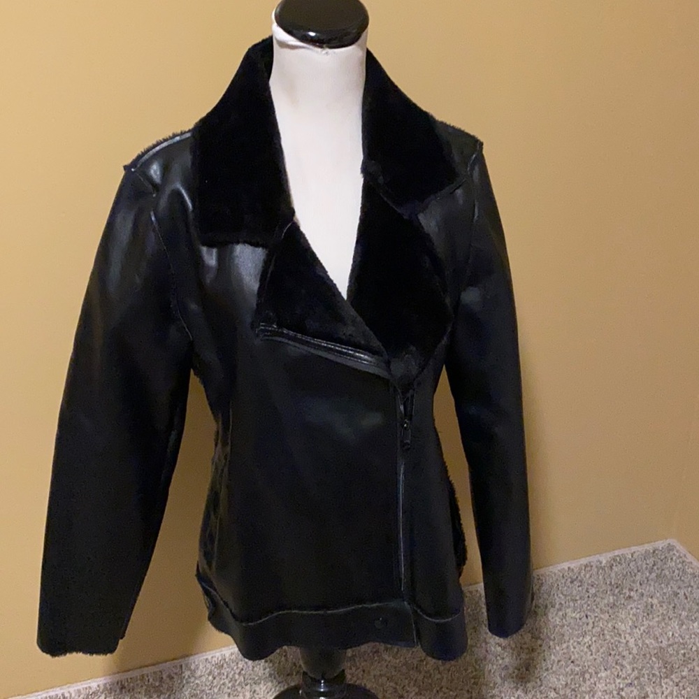 NWT Adam Levin Faux Leather Biker Jacket